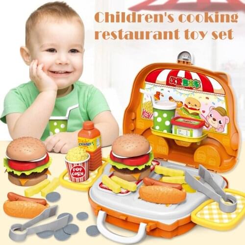 Kids Pretend Play Toy Set Kitchen Cooking Cutlery Food Selling Stand Dresser Game Set 2019 New Design Kids Toys Dropship