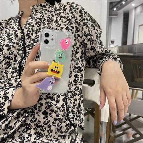 For Samsung Galaxy A01 A11 A21 A31 A41 A81 A51 A71 A72 A12 A52 A32 A42 A02s A22 A03s A82 Little Monster Bracelet Shockproof Case