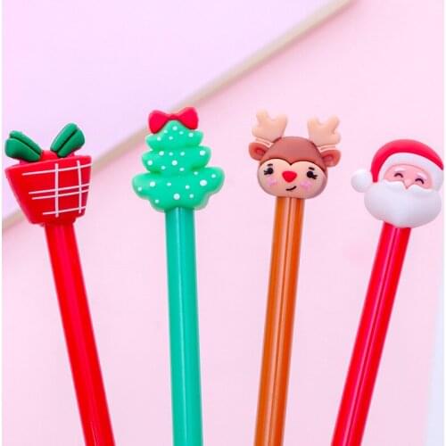 Ellen Brook 1 PCS Cute Christmas Theme Santa Claus Kawaii Stationery Material Office School Supplies Kids Gifts 0.5mm Gel Pens