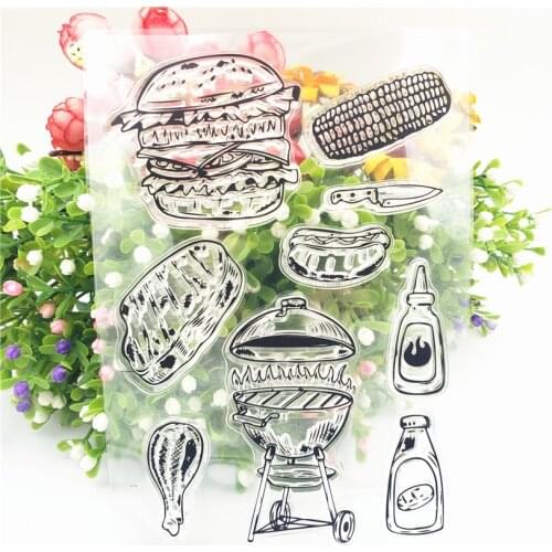 Hot selling BBQ alphabet transparent clear stamp / silicone seal roller stamp DIY scrapbook album / card production
