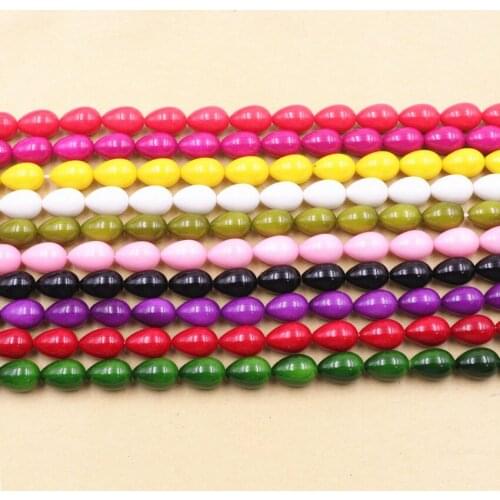 Waterdrop Multi Baking Paint Glass Loose Beads DIY Accessories Varnish Shell Plastic Candy Color Jewelry Making Finding 15" A874