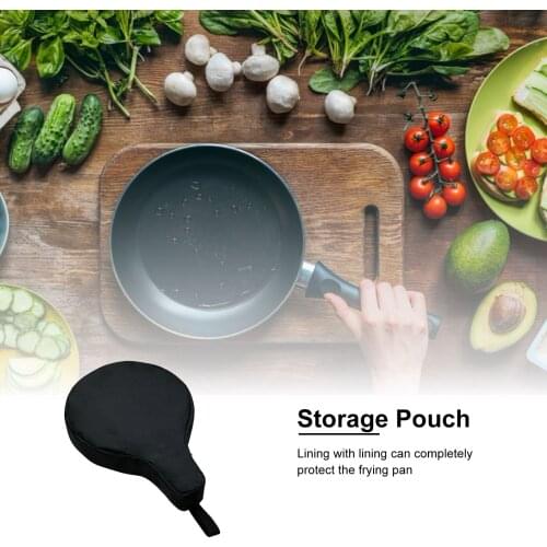 Round Frying Pan Storage Bag Waterproof Canvas Skillet Bag For Camping Picnic Kitchen Chef Bag Kitchen Storage Supplies