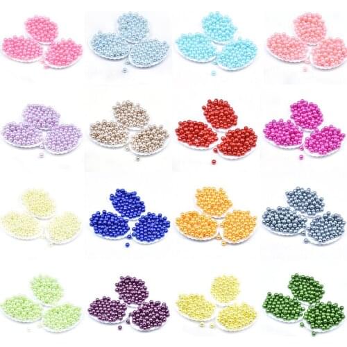 6mm 200pc 28 Colors No Hole Round Pearls Resin Imitation Charms Jewelry Beads Without Holes for DIY Craft Scrapbook Decoration