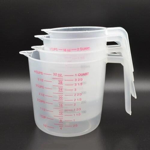 250/500/600/1000ML Plastic Measuring Cup Jug Pour Spout Surface Kitchen Tool Supplies Quality Cup with Graduated Kitchen Tools