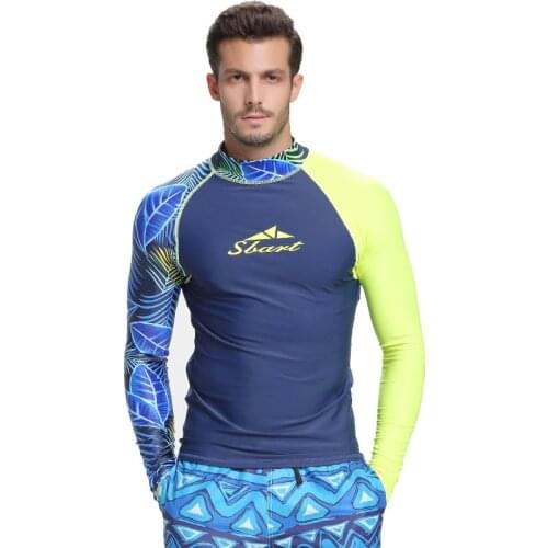 Sbart Printed Swimwear Rash Guards T Shirts Men Swimsuits Long Sleeve Male Sailing Surfing Swimming Tops 2018 DDO