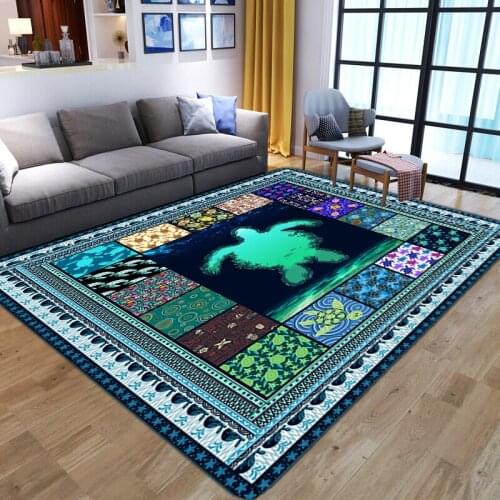 Latest Modern European Style Dream Abstract turtle printed carpet Living Room Bedroom Kitchen Carpet non-slip area rug Floor Mat