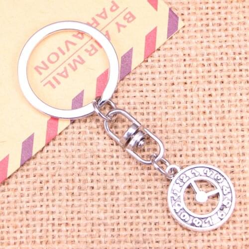 New Fashion Keychain 17mm death clock Pendants DIY Men Jewelry Car Key Chain Ring Holder Souvenir For Gift
