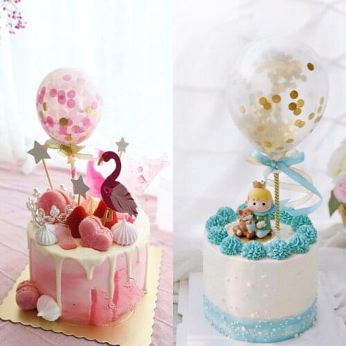 Ins New Small Round Cake Transparent Balloon Small Fresh Dessert Cake Decoration
