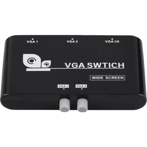 New 2 In 1 Out VGA/SVGA Manual Sharing Selector Switch Switcher Box For LCD PC