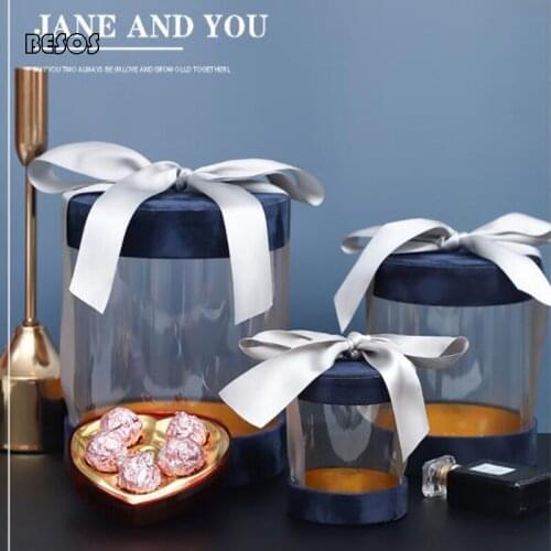 Wholesale High-end Suede Hollowed Ribbon Gift Box Party Wedding Flower Candy Cake Jewelry Perfume Packaging Decoration Gift Box