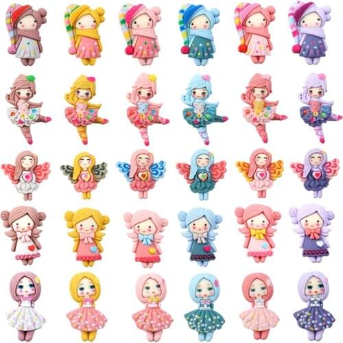 Girl 3D Planar Resins Cabochons Flatback 5pcs,DIY Craft Supplies Hair Jewelry Accessories Material Phone Case,5Yc9744