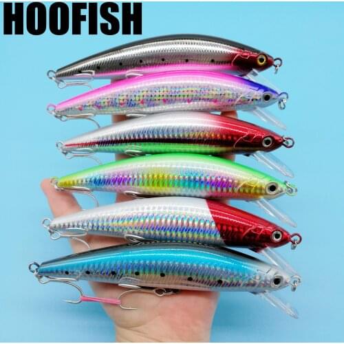 HOOFISH 6pcs/Lot Big Sinking Minnow Fishing Lure 60g 6Colors Artificial Bait Sea Trolling Tuna Swordfish Fishing Bait Hard Lure