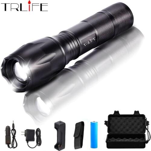 E17 Flash lighs L2 T6 Aluminum Waterproof Zoomable 5 modes LED Flashlight Torch with 18650 Rechargeable Battery or AAA