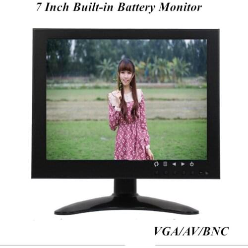 7 Inch Built-In Battery CCTV Monitor VGA/AV/BNC Input