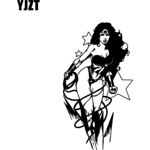 YJZT 8.6*15.6CM Bold Brave Nice Woman Vinyl Decal Car Sticker Fashion Silhoutte Design Cool Style Black/Silver C20-1044