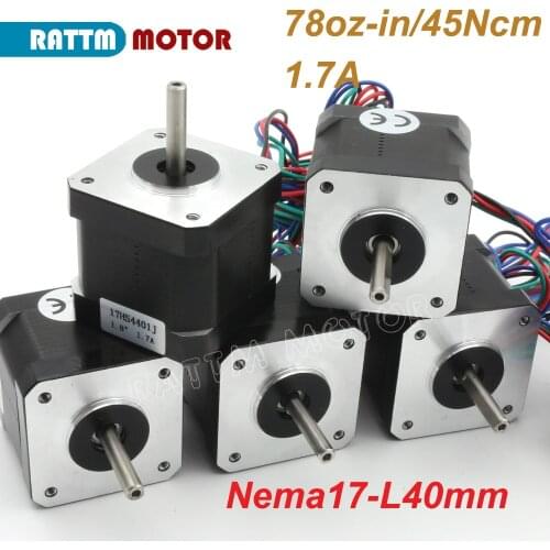 5pcs 17HS4401J Nema17 Stepper Motor 1.7A/40mm/78oz-in With Connector