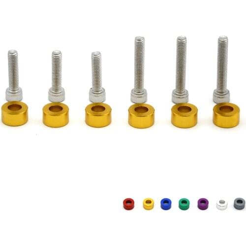 Aluminum 6pcs Engine Dress Up 6mm Metric Cup Washers Kit Fender Washer Cam Cap With Logo