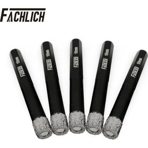 5pieces Hexagon Shank Diamond Drill Core Hole Saw for Marble Tile Porcelain Drilling Core Bit Dry Drill Bits 10MM