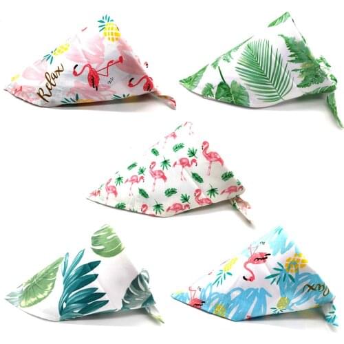 10 Pcs Pet Dog Bandana Tropical Rainforest Style Personalized Puppy Dog Bandana Neckerchief Adjustable Dog Bibs Pet Accessories