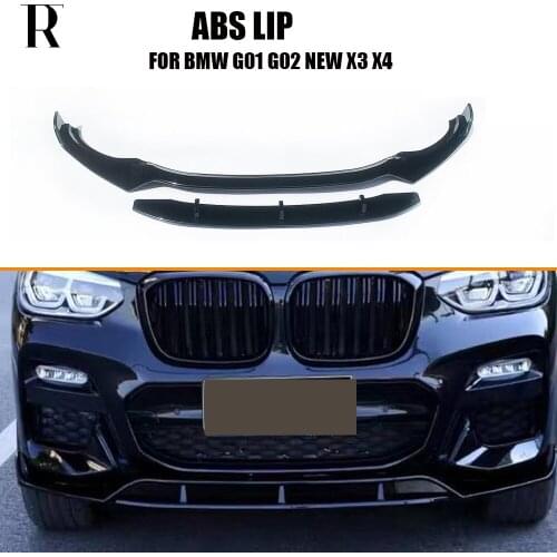 G01 G02 Glossy Black Edition Front Bumper Chin Lip for New X3 X4 With M Package 2018 up
