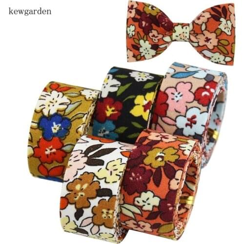 Kewgarden 1.5" 1" 3/8" Flower Fabric Layering Cloth Ribbons DIY Earring Hairbow Brooch Satin Ribbon Handmade Tape 8 Meters