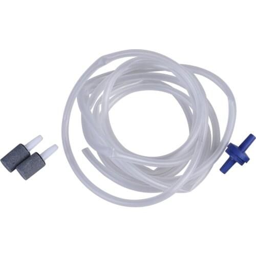 2M Oxygen Tube Aquarium Fish Tank Hose With 2 pcs Bubble Release Air Stones and 2 pcs Air Valves for Aquariums Air Pump