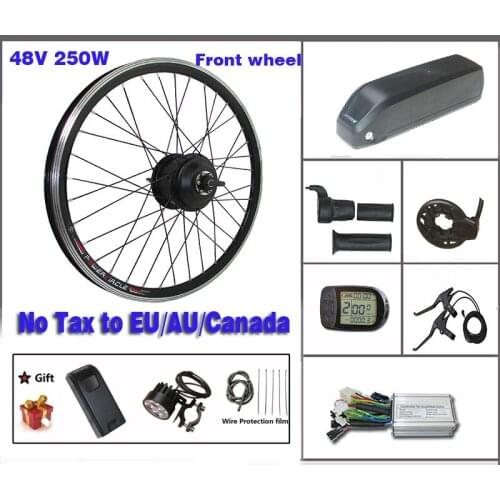 Electric Bicycle Conversion KIt 48V 250W 12Ah Battery 20'' 24'' 26'' 27.5'' 29'' 700C Front Bicycle hub Moto for EBike