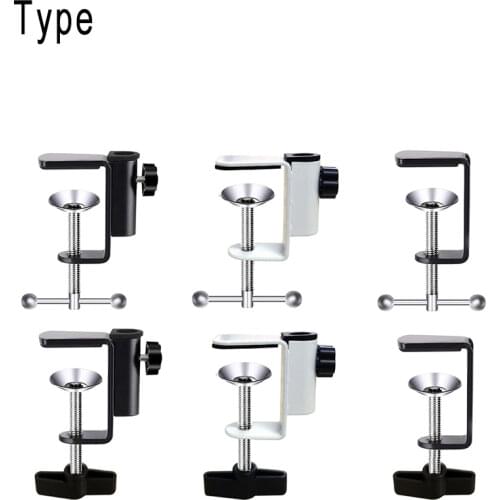Cantilever Bracket Clamp Holder Metal Desk Lamp Clip Fittings Base Hole Diameter and Non-slip Mat for Mic Stand