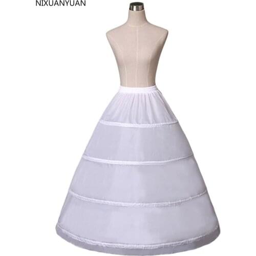 NIXUANYUAN Womens Full 4 Hoops Petticoats/Underskirt Wedding Slips Free Size 9026