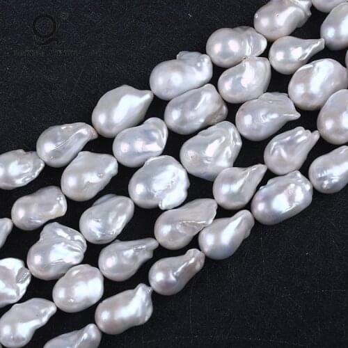 Wholesale AA 16-20mm White Big Baroque Freshwater Pearl Strands