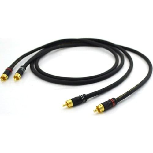 Pair hifi audio 5N OFC pure copper interconnect cable with Nakamichi RCA plugs RCA to RCA extemsion cord