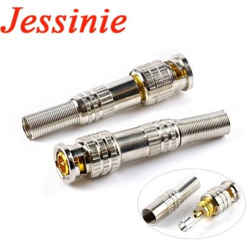 2pcs Male Solderless BNC Connector for Monitoring Security CCTV Camera System Accessories Jack Q9 Video Connection 75-5 Axis