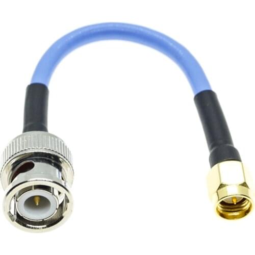 BNC male to SMA male connector lot RG402 .141" Semi flexible rigid cable blue