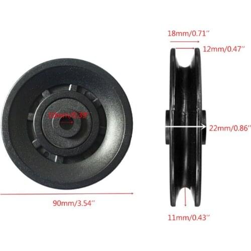 Durable Nylon Bearing Pulley Wheel Cable Gym Fitness Equipment Part 90/105mm X3UA