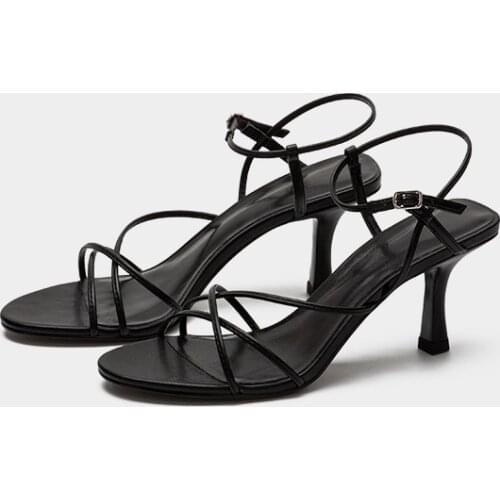 2021 Summer Gladiator Sandals Buckle Thin Heel Stiletto Heels Sexy Fairy Roman Sandals Women Dress Office Pumps Party Shoes