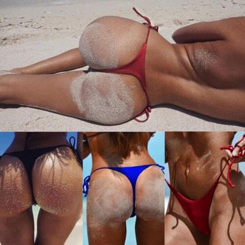 Sexy Women Swimming pants Brazilian Cheeky Bikini Bottom Side Tie Thong Bathing Suit Swimsuit Bandage Tie Side Beachwear pants