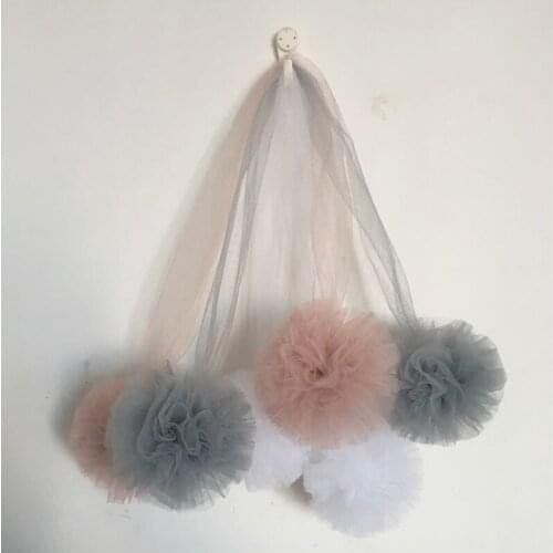 Handmade Mesh Ball Ornaments Nordic Style Palace Mosquito Net Nursery Pendant Wall Decor Props Kids Room Decoration Accessories