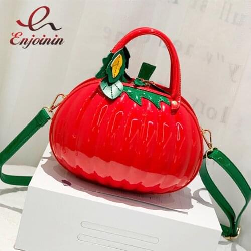 Fun 3D Pumpkin Shape Handbag Shoulder Crossbody Bag for Women Fashion Purses and Handbags Totes Female Messenger Bag Pu Leather