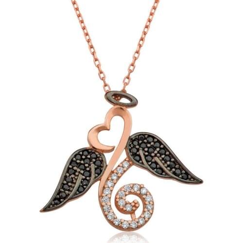 Tevuli 925 Sterling Silver Angel Wing Heart Woman Necklace