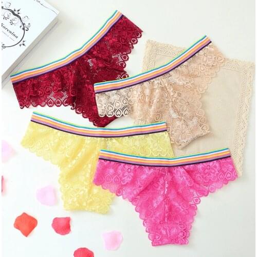 5pcs/lot Women Panties lingerie briefs Underwear Female Rainblow Girl Underpants Seamless Small Size Intimate Panty 3310nP5