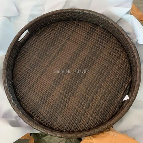 Resort Hotel Outdoor Pool Floating Breakfast Tray Water Round Shape Rattan Basket