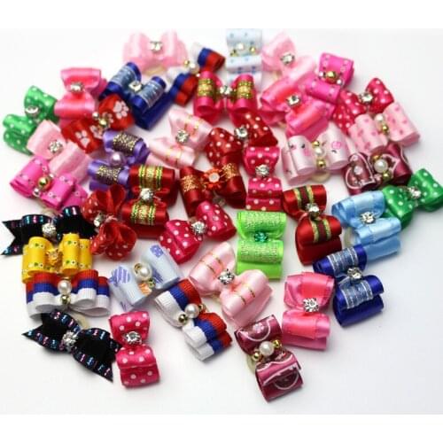 Pet Cat Dog Head Decoration Double Butterfly Bow Hairpin Headdress Pet Grooming Accessory Cute Ribbon Elastic Rubber Band Supply