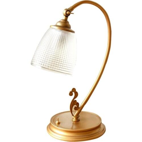 Vintage Bank Gold Table Lamps Bedroom Bedside American Wedding Table Lights Home Deco Living Room Study Desk E27 Fixtures