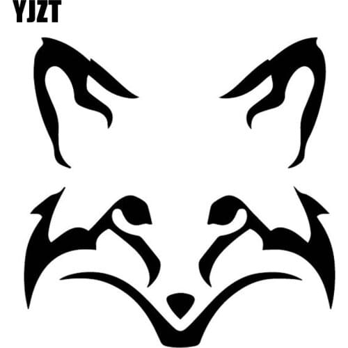 YJZT 15.9CM*15.9CM Cunning Fox Decor Car Stickers Vinyl Decal Body Of Car Accessories Black/Silver C4-1241