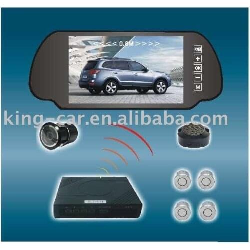 12Voltage ultrasonic waterproof sensor reverse camera high definition 7 inch rear view mirror TFT