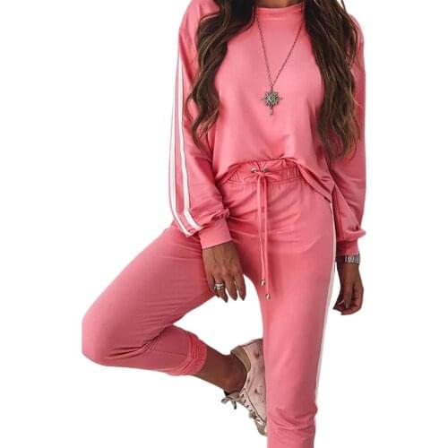 Women Plus Size Two Piece Loose Set Pullover Long Sleeve Top and Pants Sport Casual Ladies Sets Autumn Winter Female Tracksuits