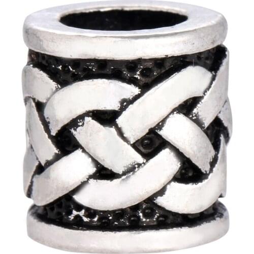 1pc Norse Vikings Hair Bead Beard Bead Antique Silver Crossed Knots Beads Findings for Necklace Bracelet Jewelry DIY Charms