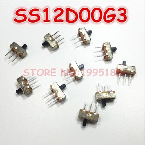 100pcs 1 Way 2 Postion Slide Switch PCB Mount SS12d00G3