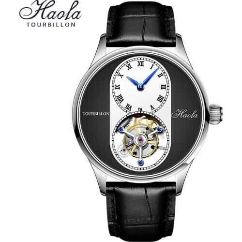 HAOFA Skeleton Movement Tourbillon Watch Luxury Mechanical Watch Men Rotational Manual Tourbillon Wristwatches orologio uomo