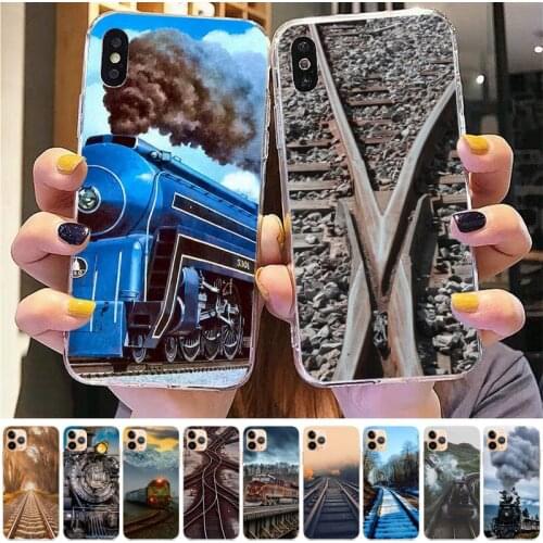 TOPLBPCS Train Rail Sunlight Phone Case for iPhone 8 7 6 6S Plus X 5S SE 2020 XR 11 12 pro XS MAX